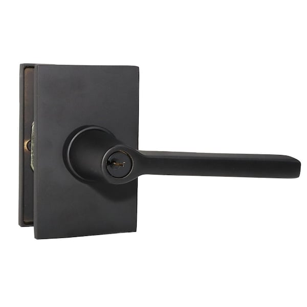 Emtek Helios Lever Right Hand 2-3/8 in Backset Strike Keyed Entry for 1-1/4 in to 2-1/16 in Door 5123HLOUS19RH.RLS - main